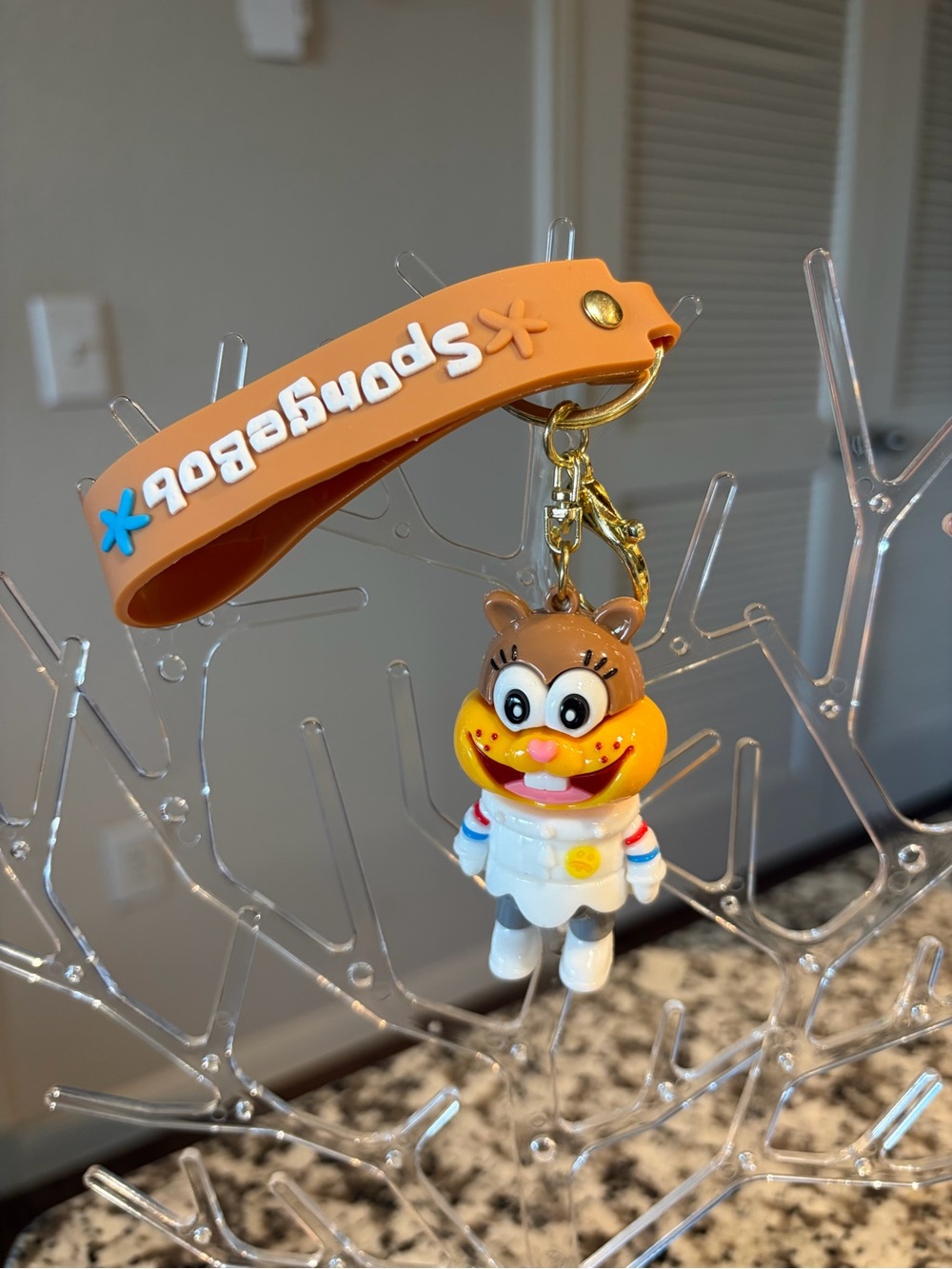 SpongeBob Sandy Cheeks Rubber Strap Keychain - Orange